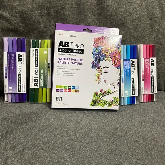 Tombow ABT Pro Nature Palette Dual Tip Brush Tip & Chisel Bundle collection